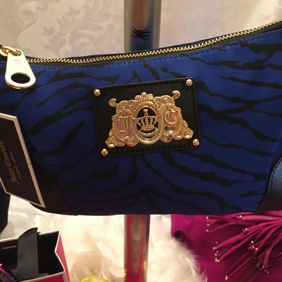 RARE AMAZING vintage brand new zebra print purse and sapphire blue necklace set! - Picture 11 of 12